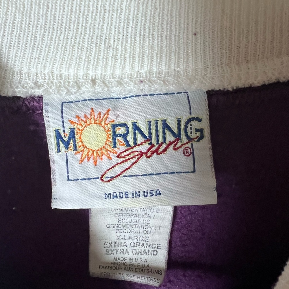 Vintage Morning Sun Purple Floral Sweatshirt Size XL - Picture 3 of 3